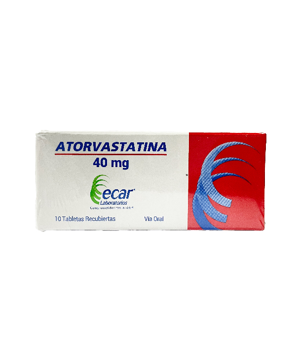 ATORVASTATINA 40 MG CAJA X 10 TABLETAS ECAR 